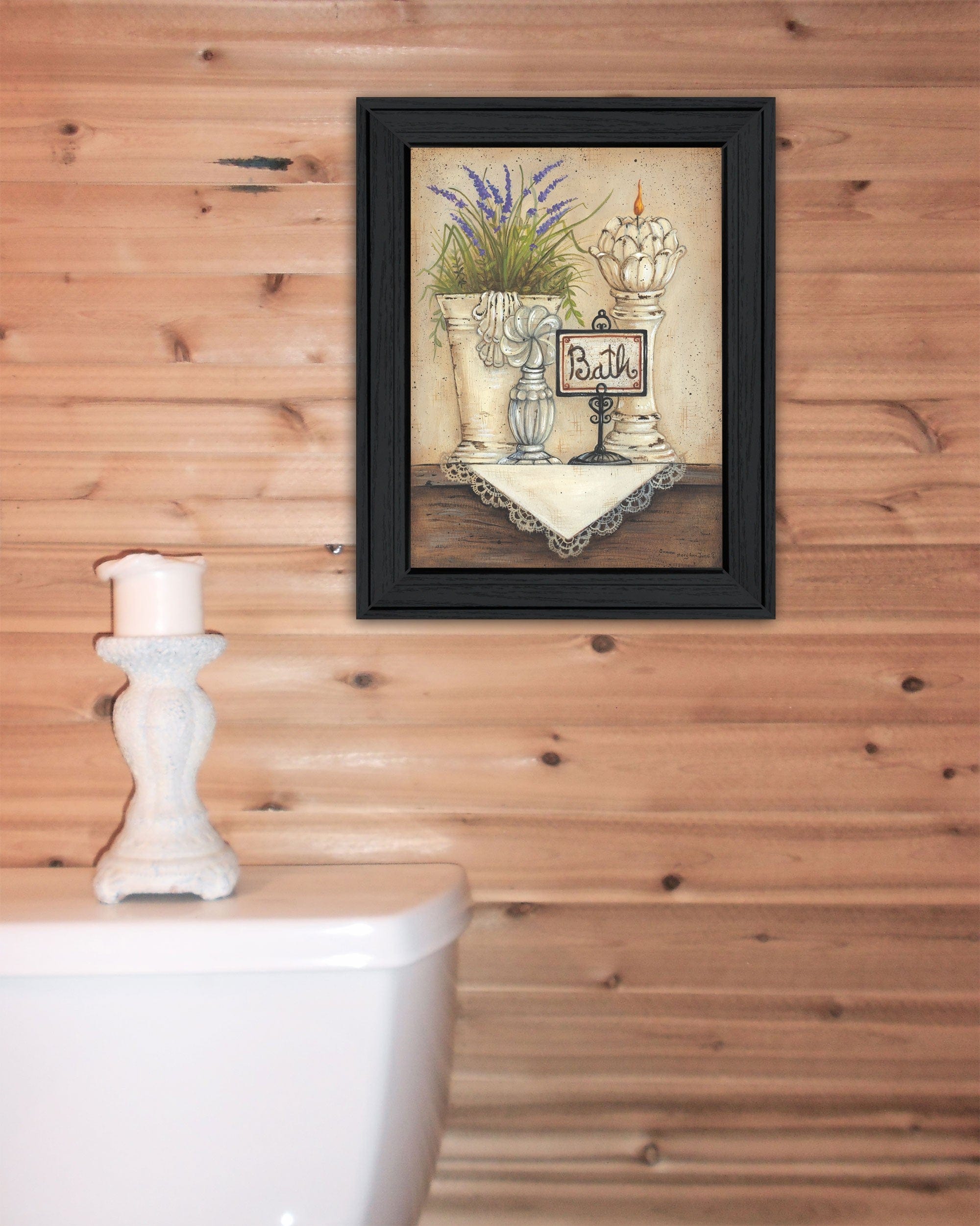 Bath Print 2 Black Framed Print Bathroom Wall Art - Homeroots