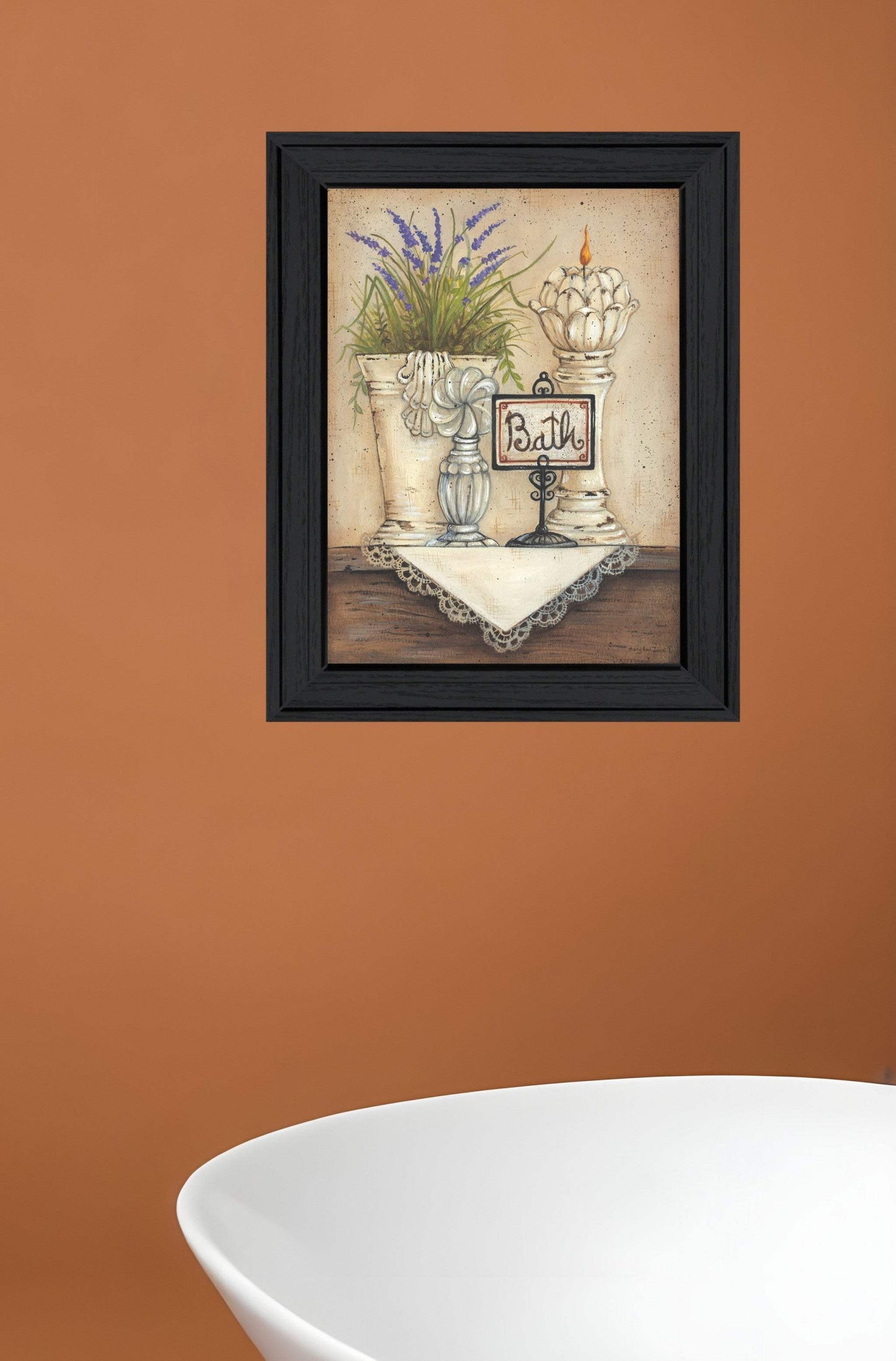 Bath Print 2 Black Framed Print Bathroom Wall Art - Homeroots - Flyclothing LLC