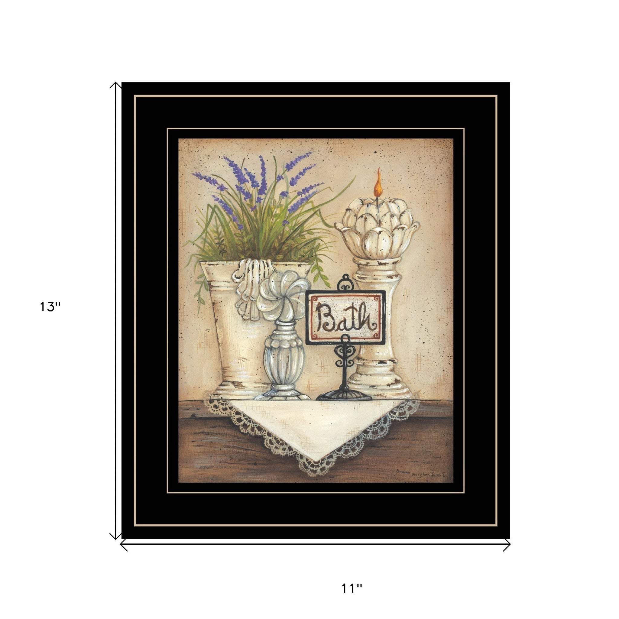 Bath Print 3 Black Framed Print Bathroom Wall Art - Homeroots - Flyclothing LLC
