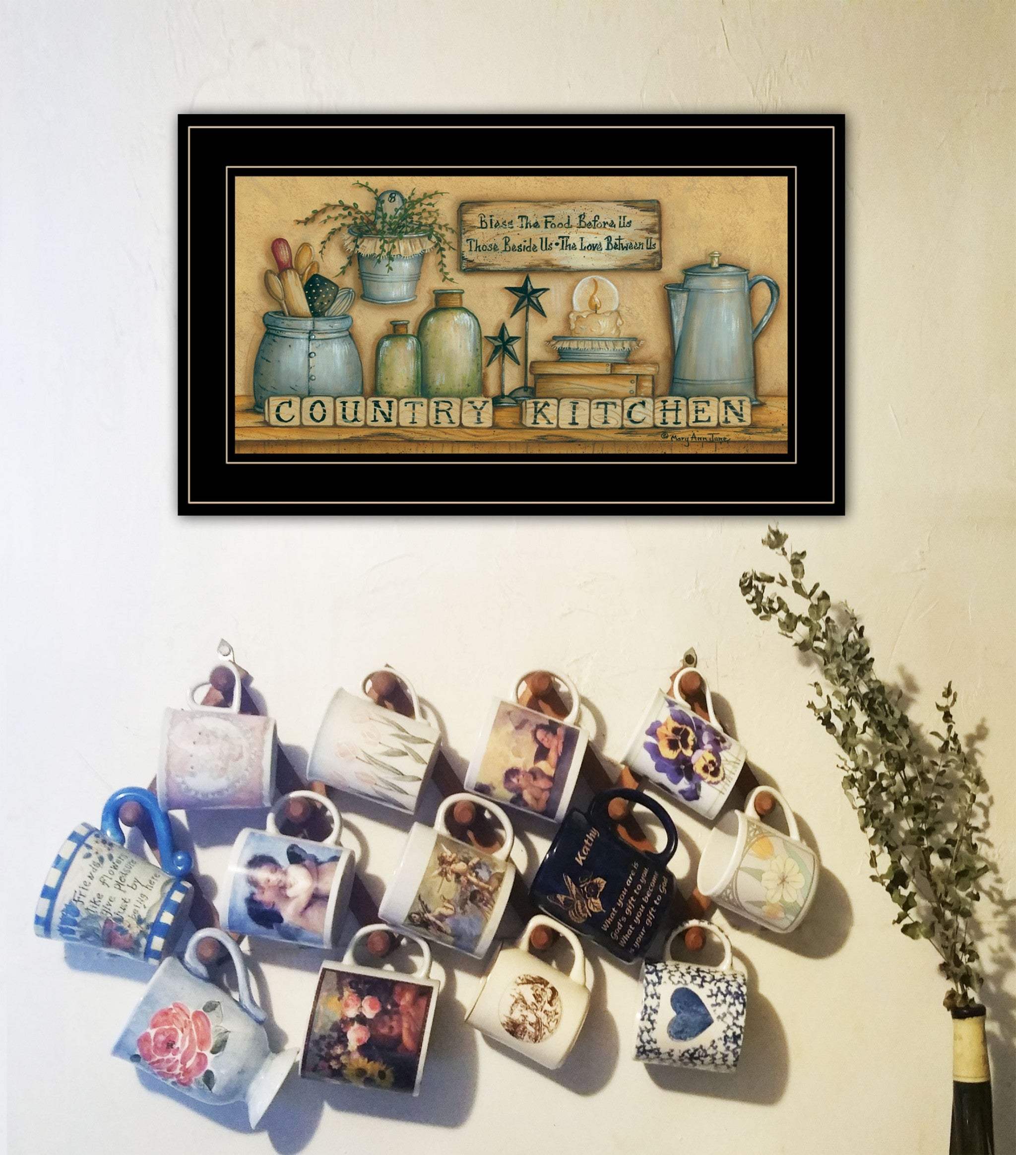 Country Kitchen 7 Black Framed Print Kitchen Wall Art - Homeroots - Flyclothing LLC