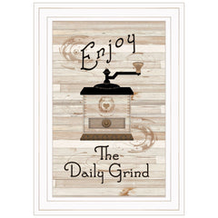 Enjoy the Daily Grind 1 White Framed Print Kitchen Wall Art - Homeroots