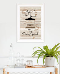 Enjoy the Daily Grind 1 White Framed Print Kitchen Wall Art - Homeroots