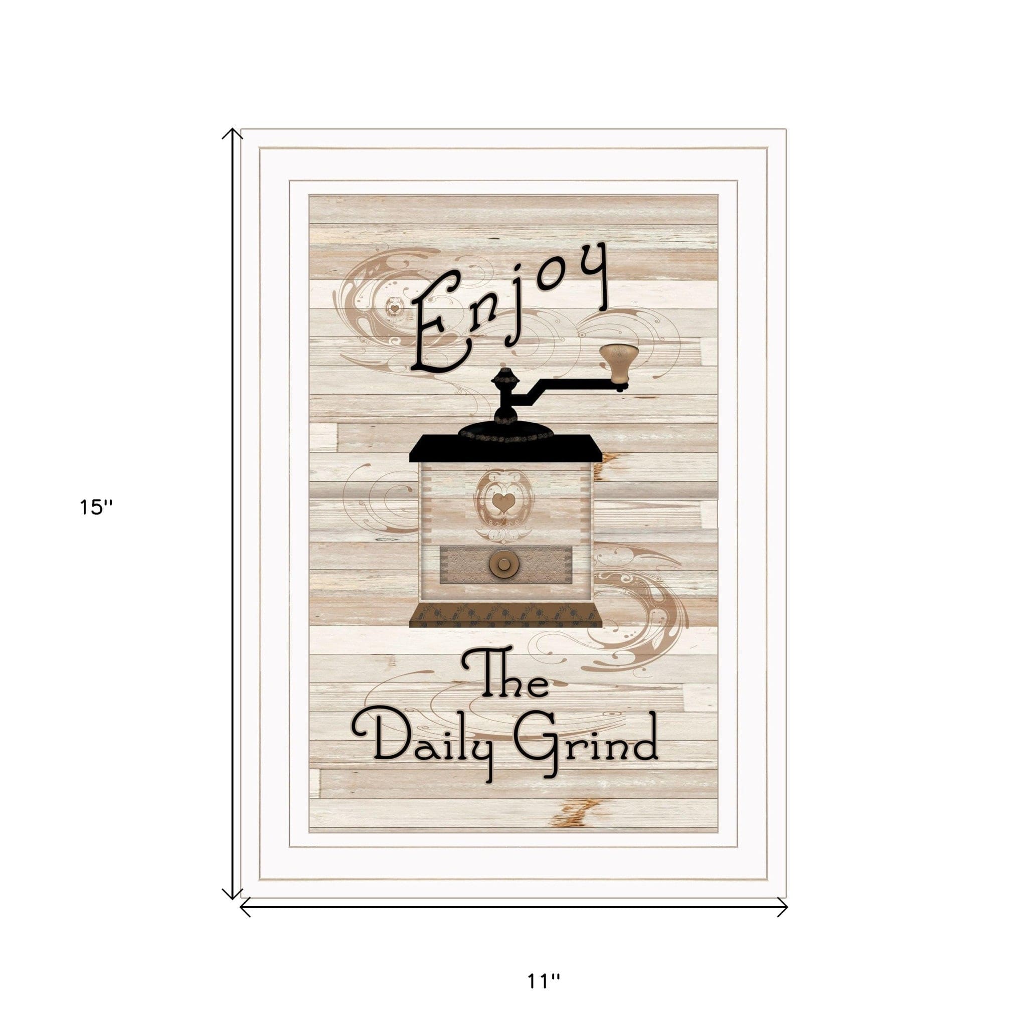 Enjoy the Daily Grind 1 White Framed Print Kitchen Wall Art - Homeroots