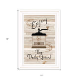 Enjoy the Daily Grind 1 White Framed Print Kitchen Wall Art - Homeroots - Flyclothing LLC