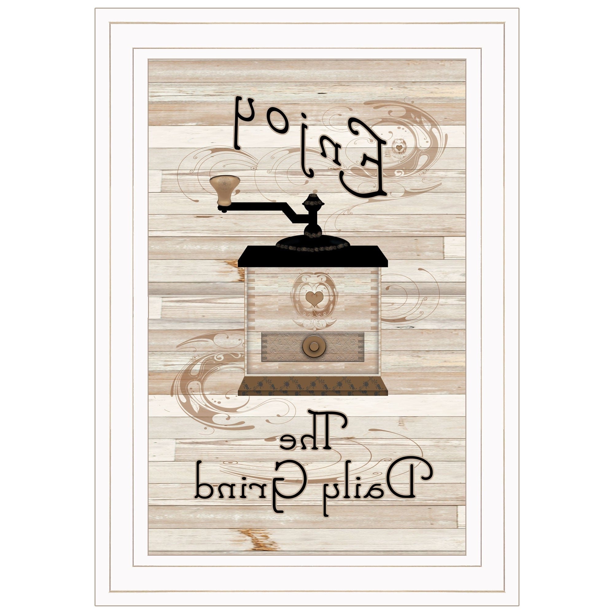 Enjoy the Daily Grind 1 White Framed Print Kitchen Wall Art - Homeroots