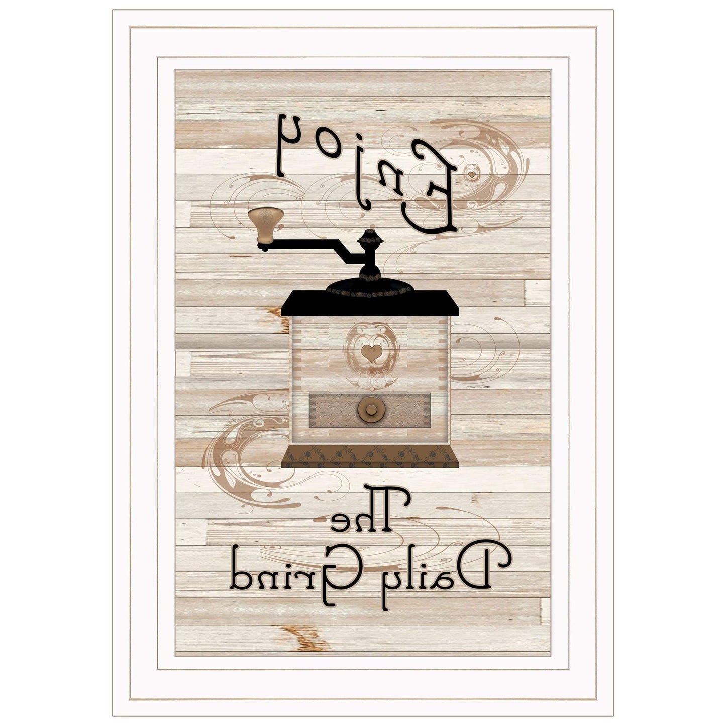 Enjoy the Daily Grind 1 White Framed Print Kitchen Wall Art - Homeroots - Flyclothing LLC