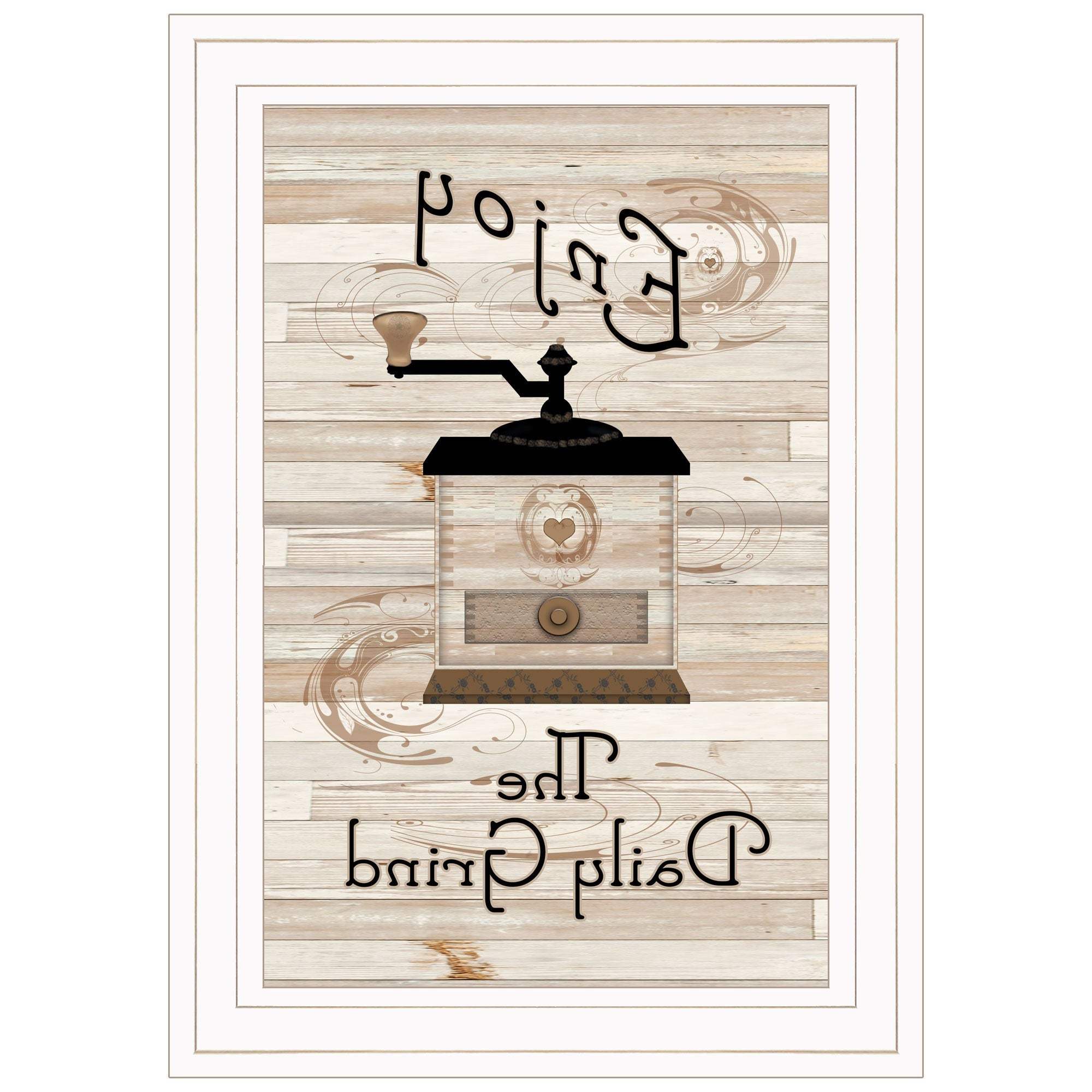 Enjoy the Daily Grind 1 White Framed Print Kitchen Wall Art - Homeroots - Flyclothing LLC