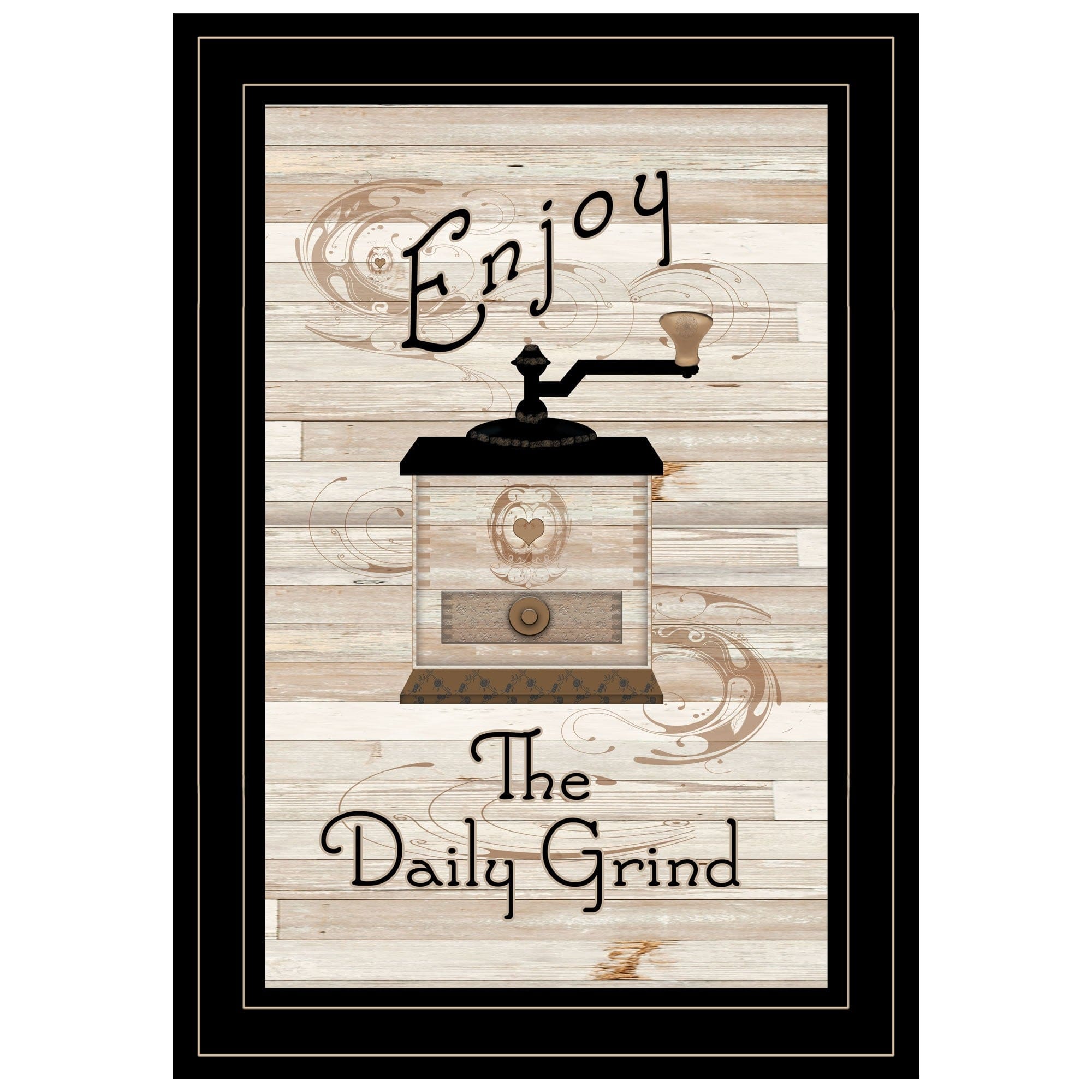 Enjoy the Daily Grind 2 Black Framed Print Kitchen Wall Art - Homeroots