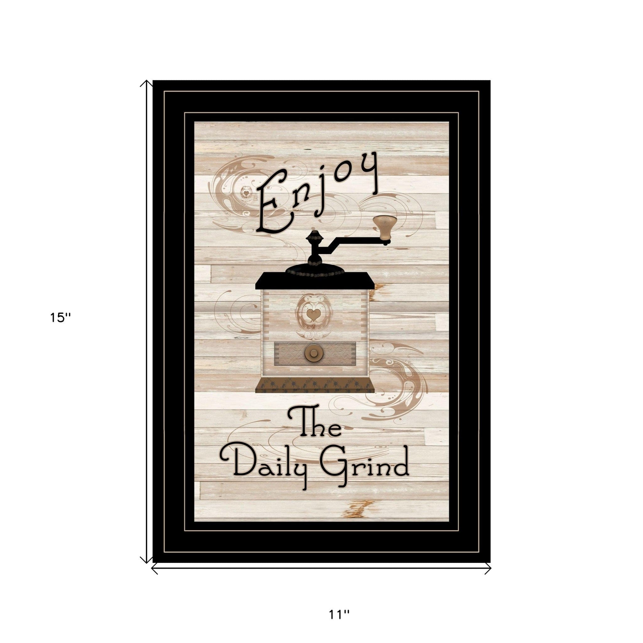 Enjoy the Daily Grind 2 Black Framed Print Kitchen Wall Art - Homeroots