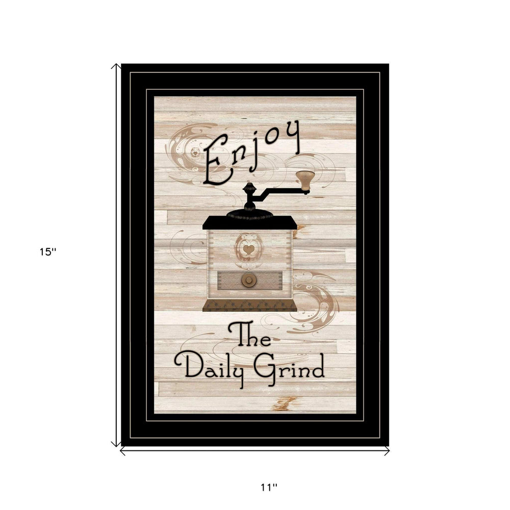 Enjoy the Daily Grind 2 Black Framed Print Kitchen Wall Art - Homeroots - Flyclothing LLC