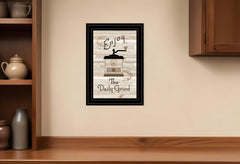 Enjoy the Daily Grind 2 Black Framed Print Kitchen Wall Art - Homeroots