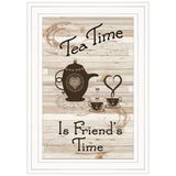 Tea Time is Friends Time 1 White Framed Print Kitchen Wall Art - Homeroots