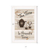 Tea Time is Friends Time 1 White Framed Print Kitchen Wall Art - Homeroots - Flyclothing LLC