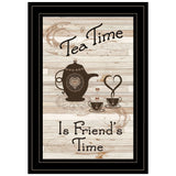 Tea Time is Friends Time 2 Black Framed Print Kitchen Wall Art - Homeroots