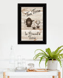Tea Time is Friends Time 2 Black Framed Print Kitchen Wall Art - Homeroots