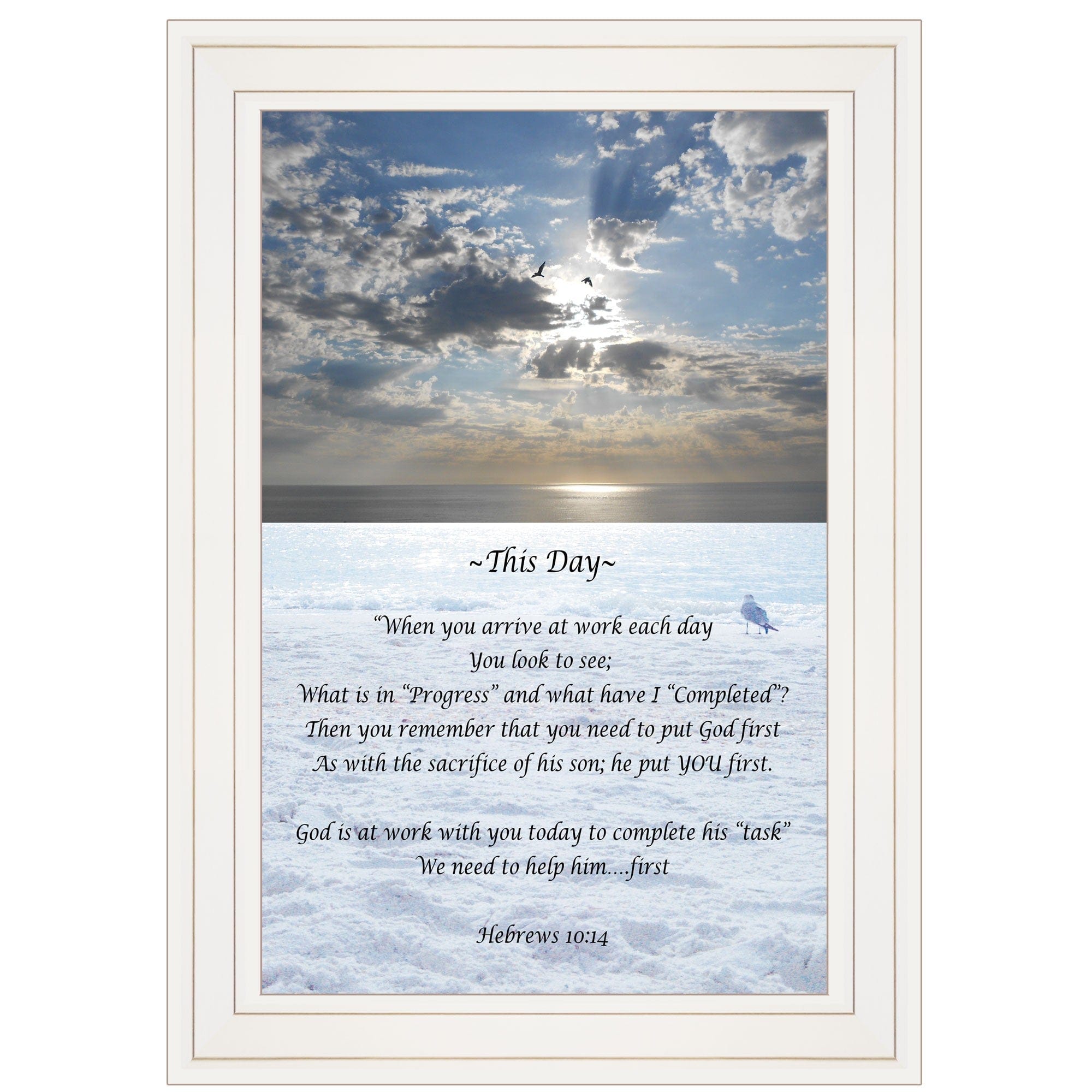 This Day 1 White Framed Print Wall Art - Homeroots