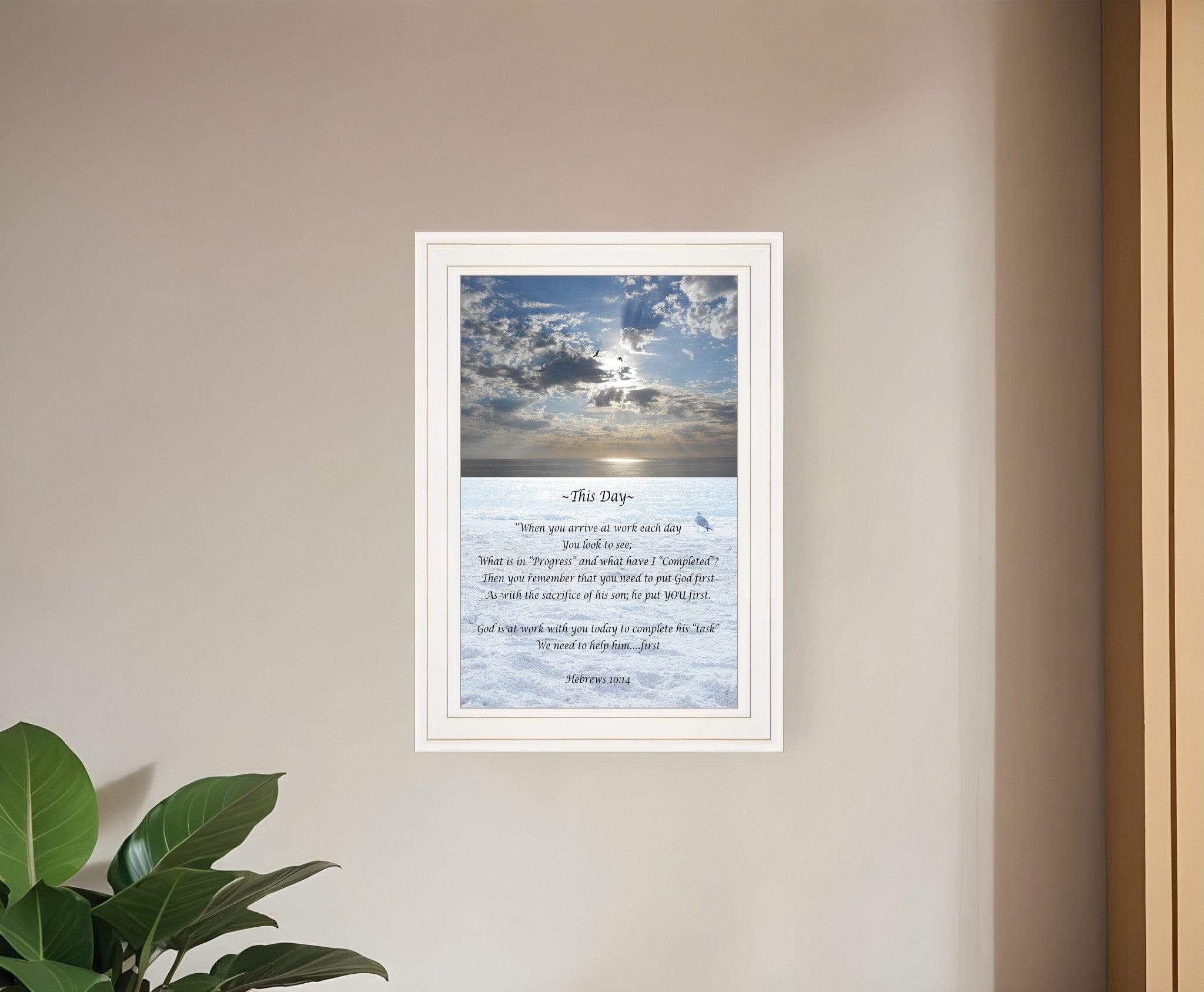 This Day 1 White Framed Print Wall Art - Homeroots - Flyclothing LLC