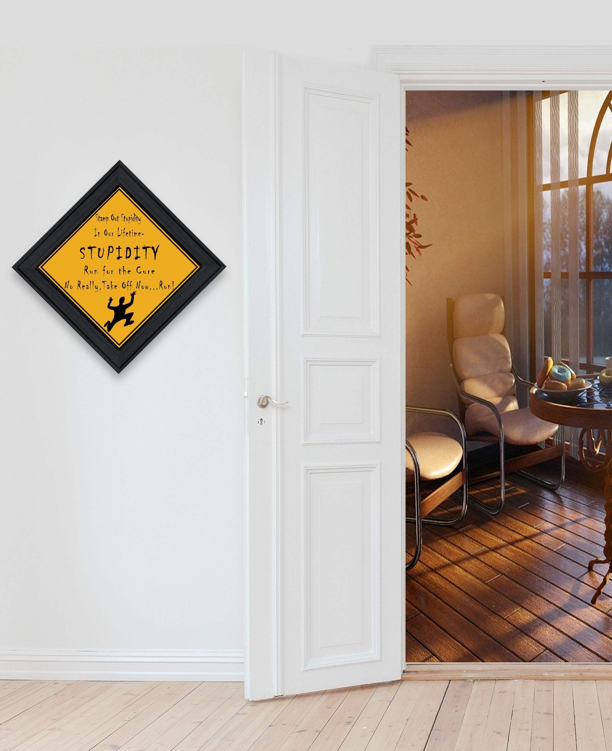 Stupidity Black Framed Print Wall Art - Homeroots - Flyclothing LLC