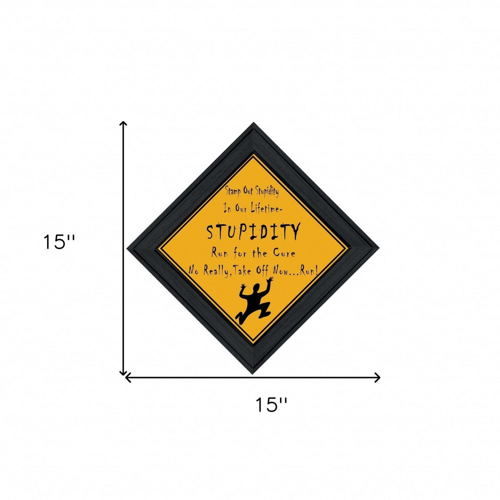 Stupidity Black Framed Print Wall Art - Homeroots - Flyclothing LLC
