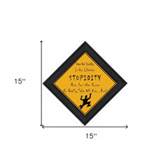 Stupidity Black Framed Print Wall Art