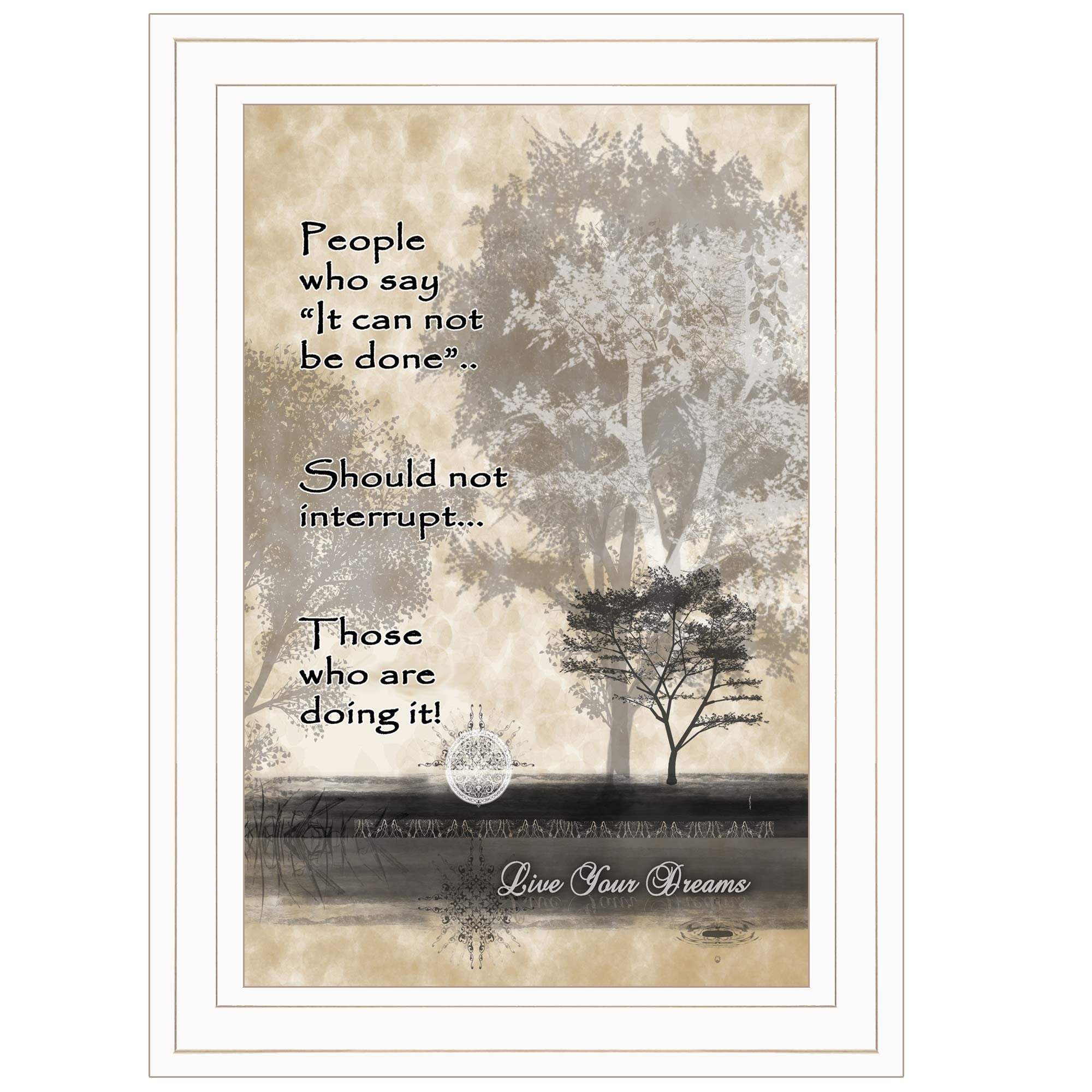 Live Your Dreams White Framed Print Wall Art - Homeroots - Flyclothing LLC