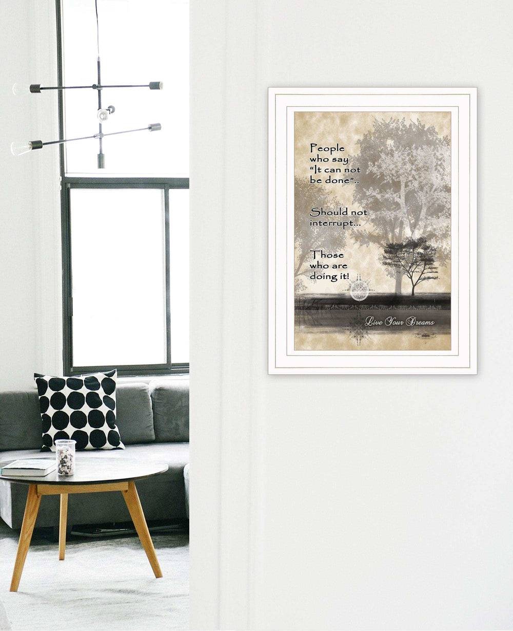Live Your Dreams White Framed Print Wall Art - Homeroots - Flyclothing LLC