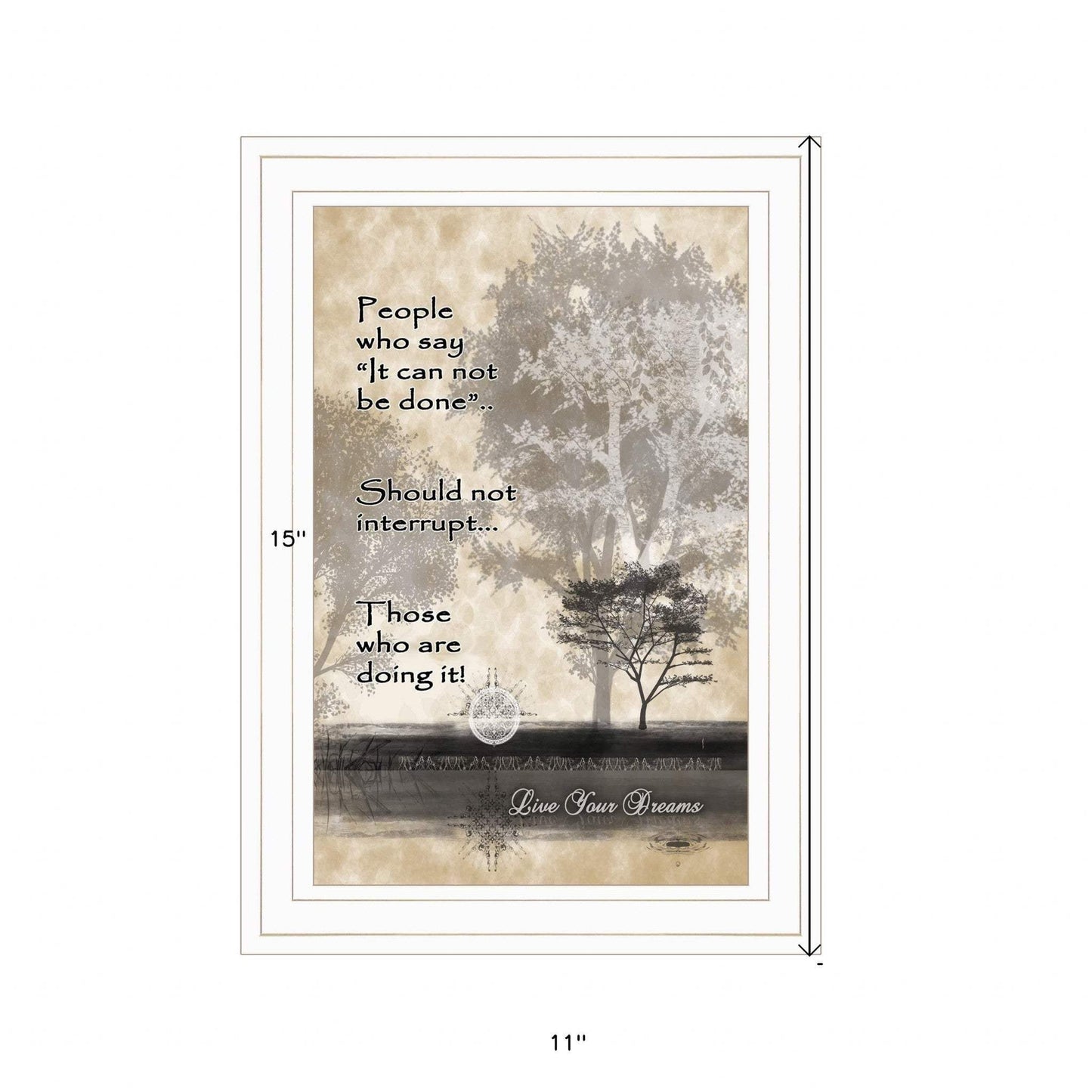 Live Your Dreams White Framed Print Wall Art - Homeroots - Flyclothing LLC