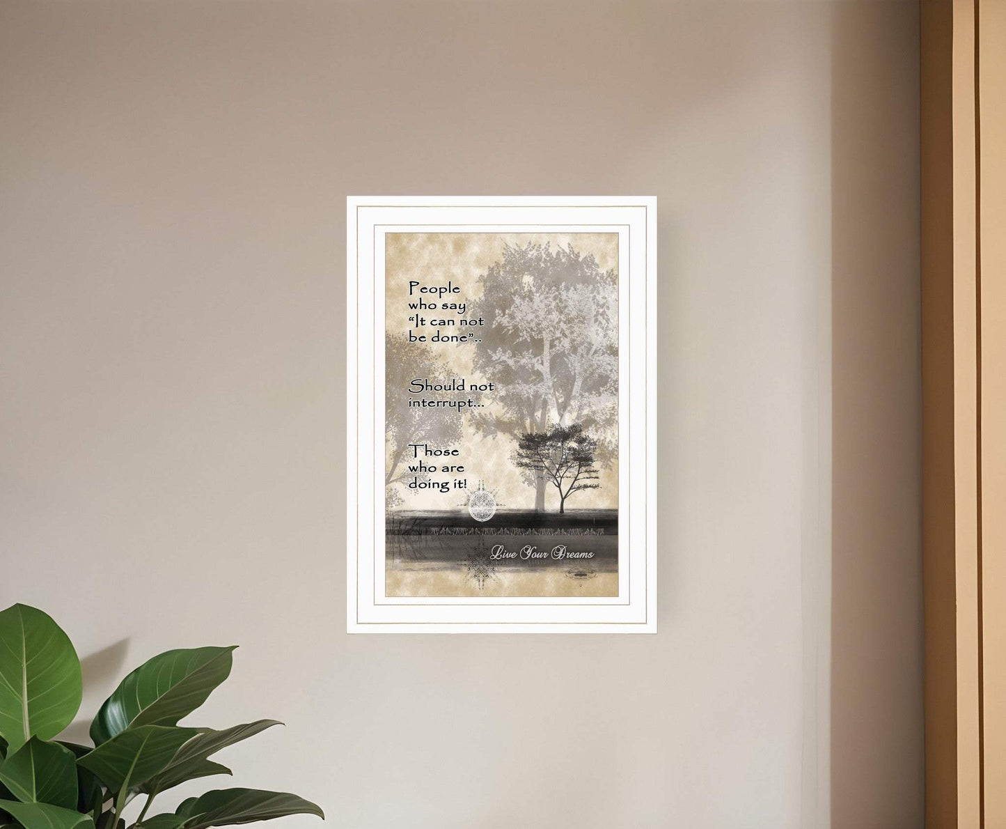 Live Your Dreams White Framed Print Wall Art - Homeroots - Flyclothing LLC
