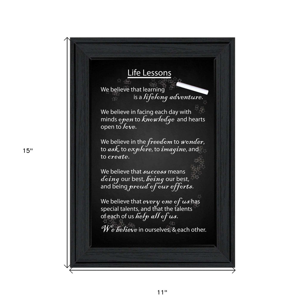 Life Lessons 1 Black Framed Print Wall Art - Homeroots - Flyclothing LLC
