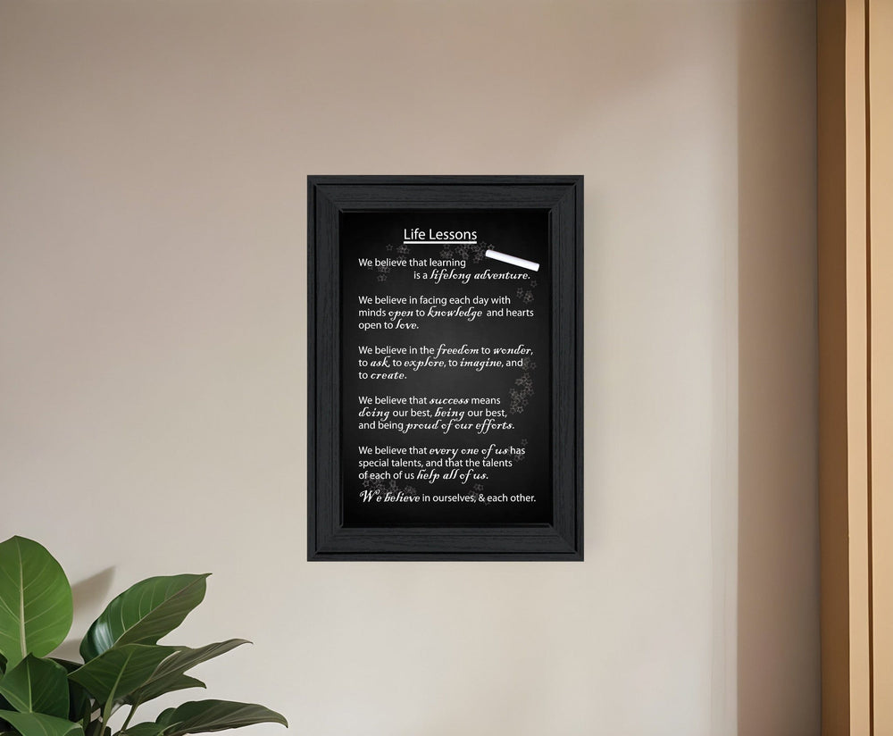 Life Lessons 1 Black Framed Print Wall Art - Homeroots