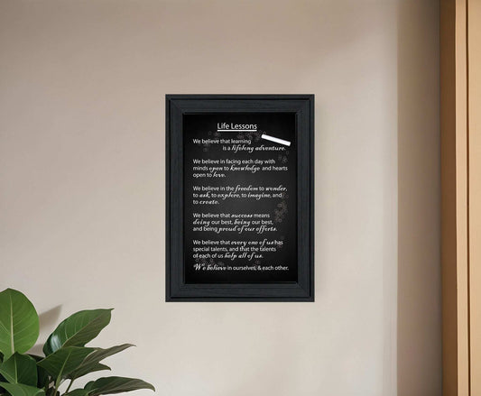 Life Lessons 1 Black Framed Print Wall Art - Homeroots - Flyclothing LLC