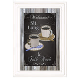 Sit Long Talk Much Chalkboard Framed 1 White Framed Print Wall Art - Homeroots - Flyclothing LLC