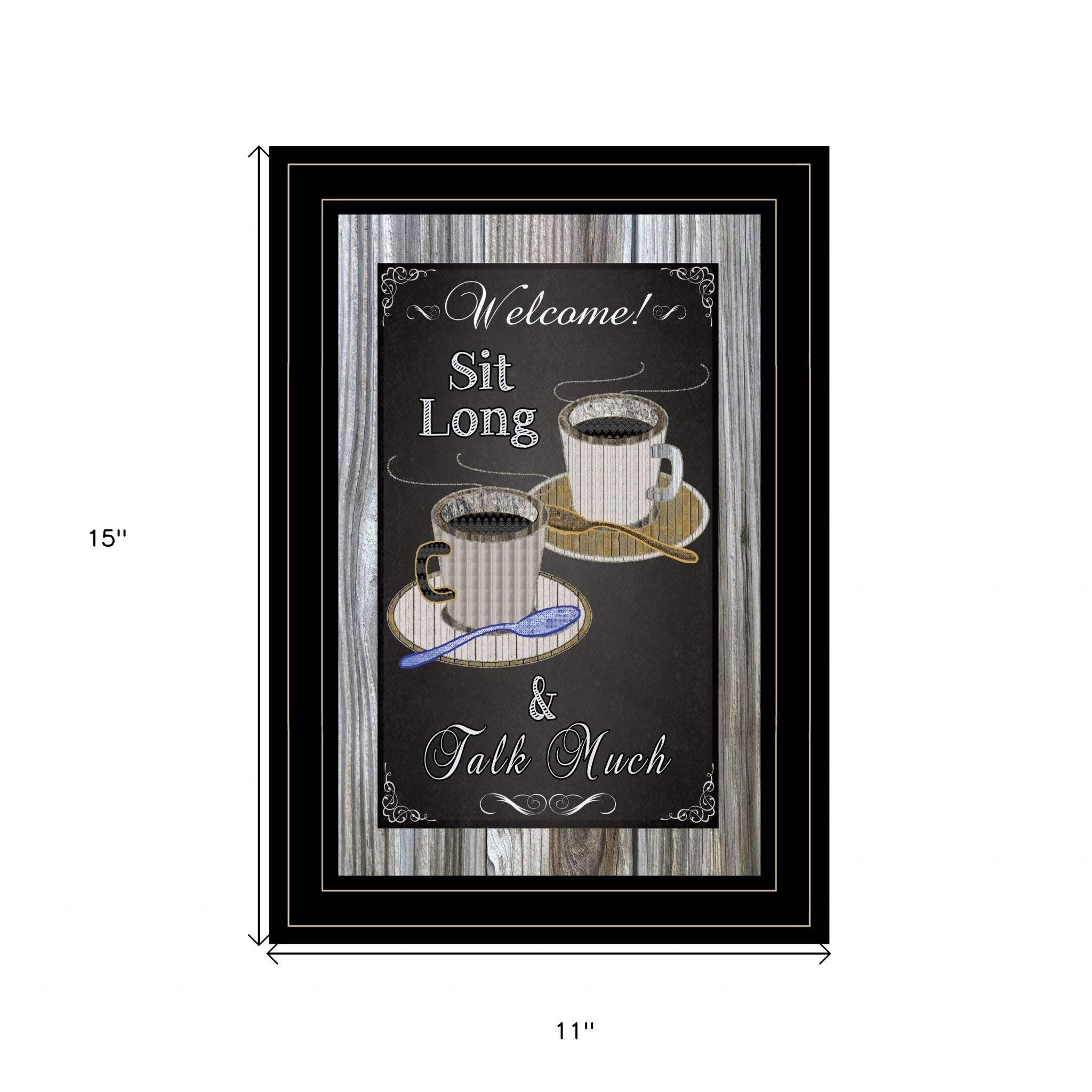 Sit Long Talk Much Chalkboard Framed 2 Black Framed Print Wall Art - Homeroots - Flyclothing LLC