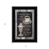 Everyday Starts with Coffee Chalkboard Framed 2 Black Framed Print Kitchen Wall Art - Homeroots - Flyclothing LLC
