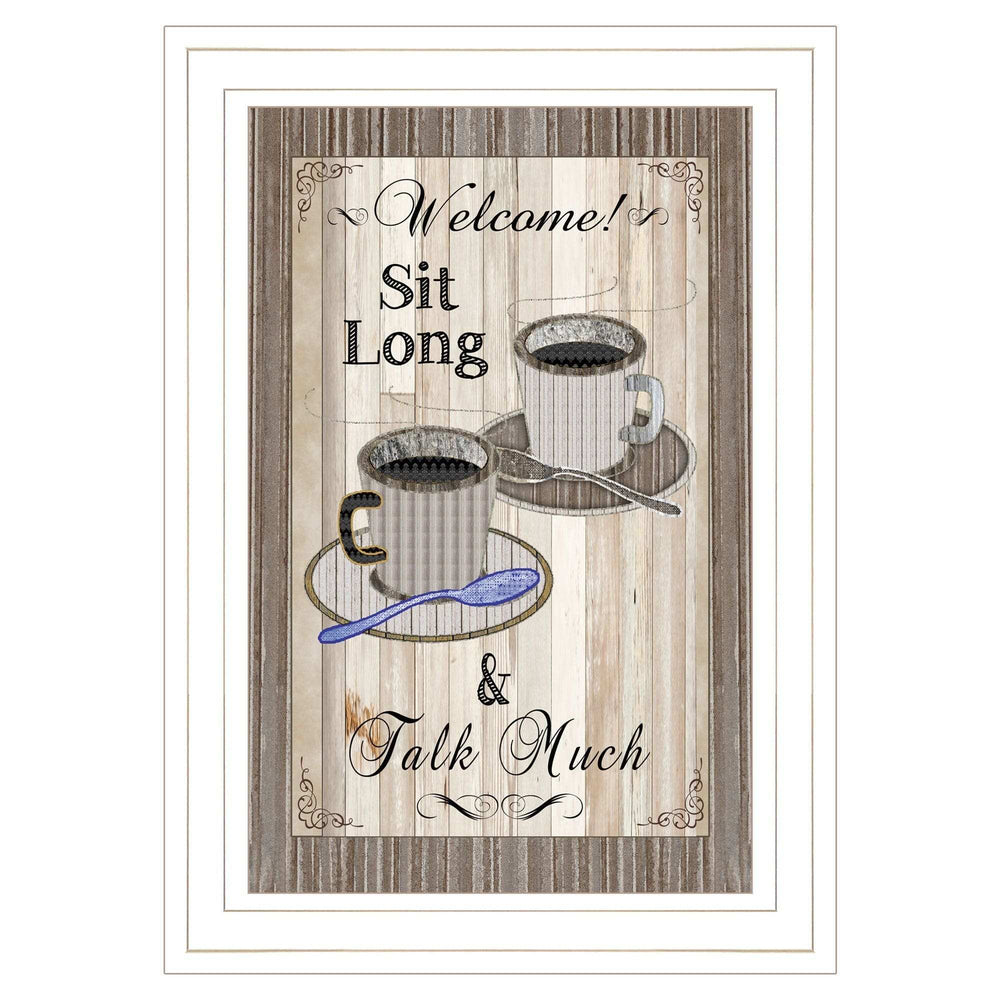 Sit Long Talk Much 1 White Framed Print Wall Art - Homeroots - Flyclothing LLC