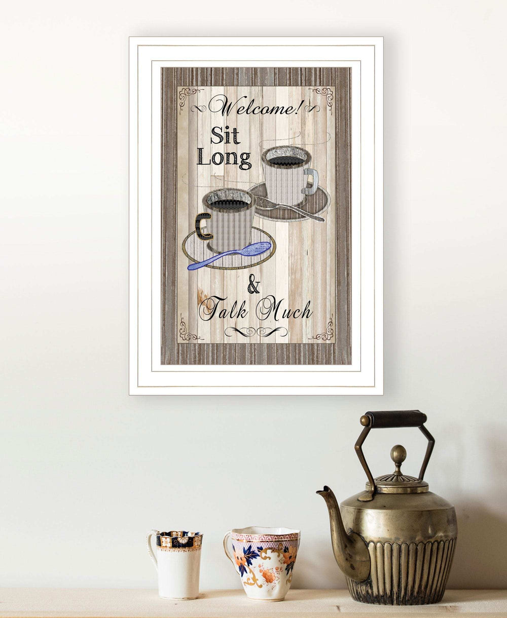 Sit Long Talk Much 1 White Framed Print Wall Art - Homeroots - Flyclothing LLC