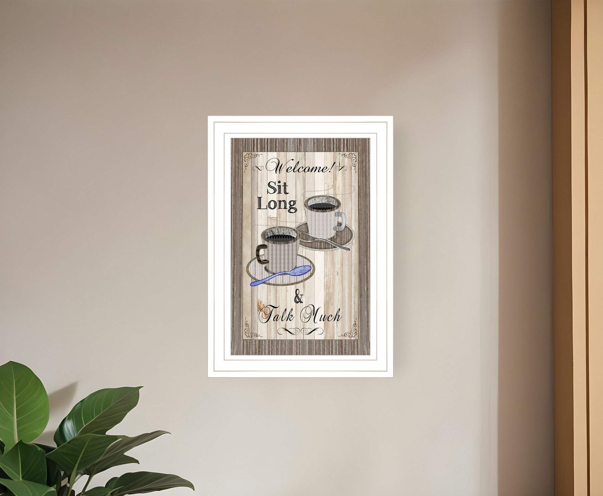 Sit Long Talk Much 1 White Framed Print Wall Art - Homeroots - Flyclothing LLC