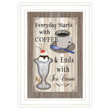 Everyday Starts with Coffee 1 White Framed Print Wall Art - Homeroots