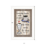 Everyday Starts with Coffee 1 White Framed Print Wall Art - Homeroots - Flyclothing LLC