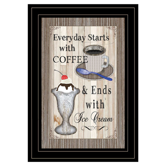 Everyday Starts with Coffee 2 Black Framed Print Wall Art - Homeroots - Flyclothing LLC