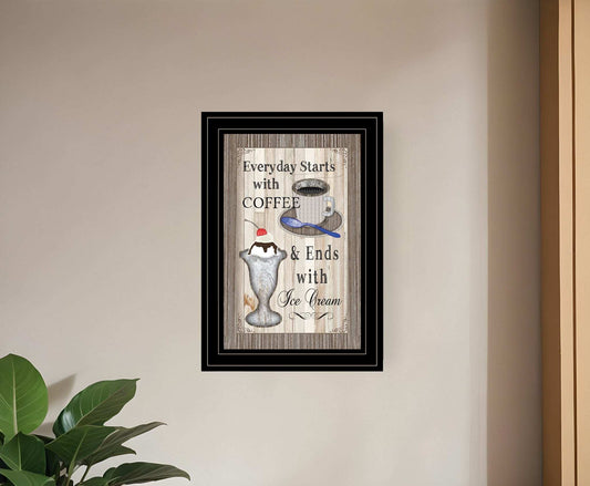 Everyday Starts with Coffee 2 Black Framed Print Wall Art - Homeroots - Flyclothing LLC