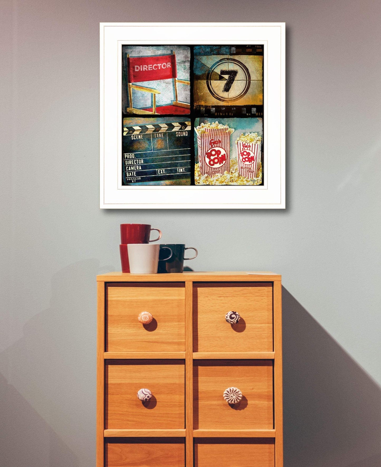 At The Movies 3 White Framed Print Wall Art - Homeroots - Flyclothing LLC