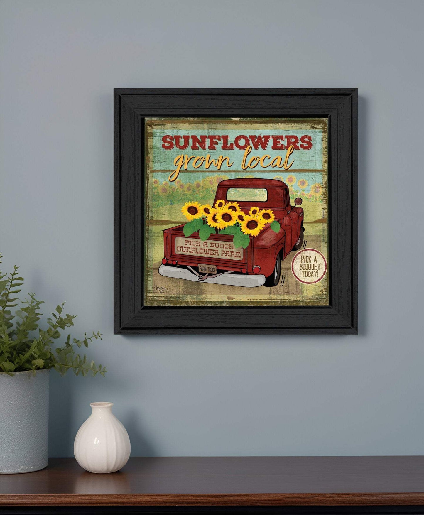 Sunflowers from the Farm 3 Black Framed Print Wall Art - Homeroots - Flyclothing LLC