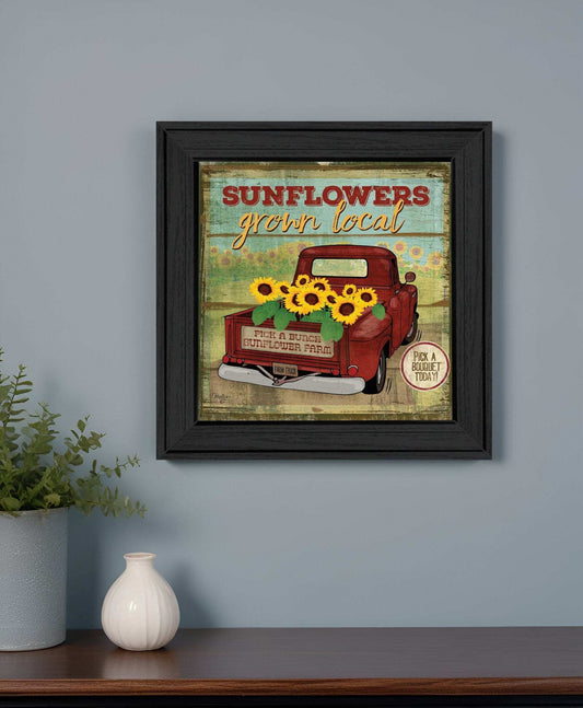 Sunflowers from the Farm 3 Black Framed Print Wall Art - Homeroots - Flyclothing LLC