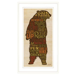 Cabin Rules 3 White Framed Print Wall Art - Homeroots