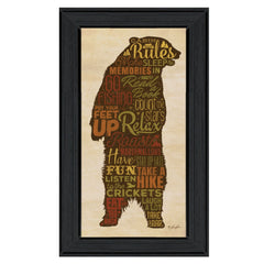 Cabin Rules 4 Black Framed Print Wall Art - Homeroots