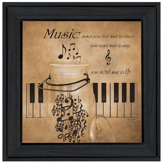 Music 3 Black Framed Print Wall Art - Homeroots