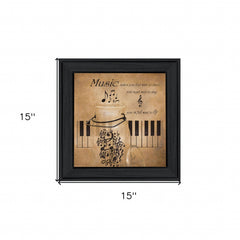 Music 3 Black Framed Print Wall Art - Homeroots