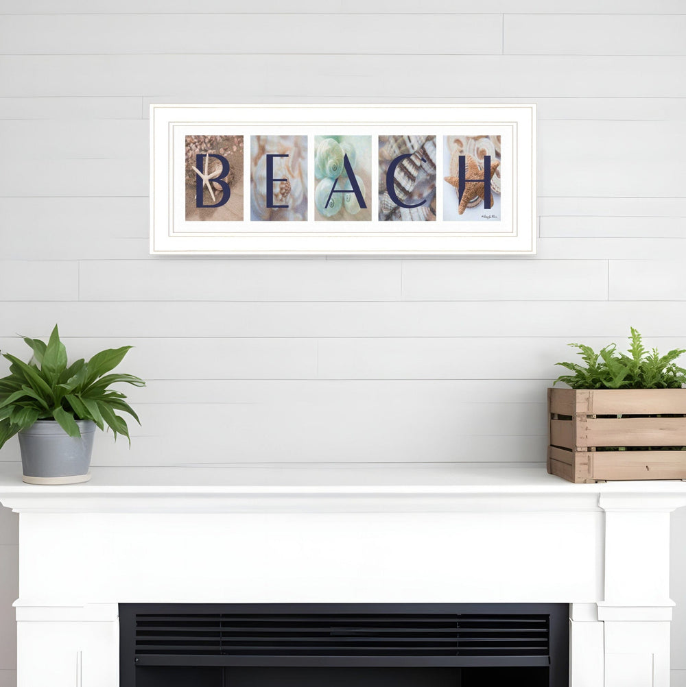 Beach 1 White Framed Print Wall Art - Homeroots