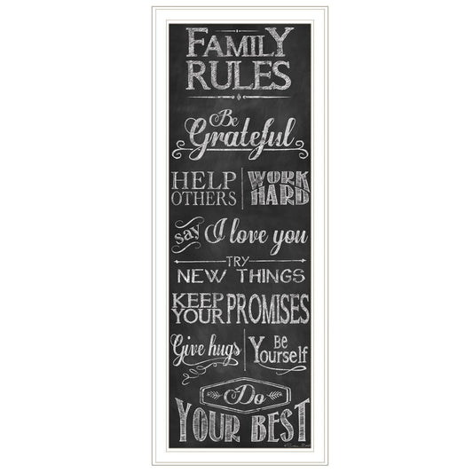 Family Rules 2 White Framed Print Wall Art - Homeroots